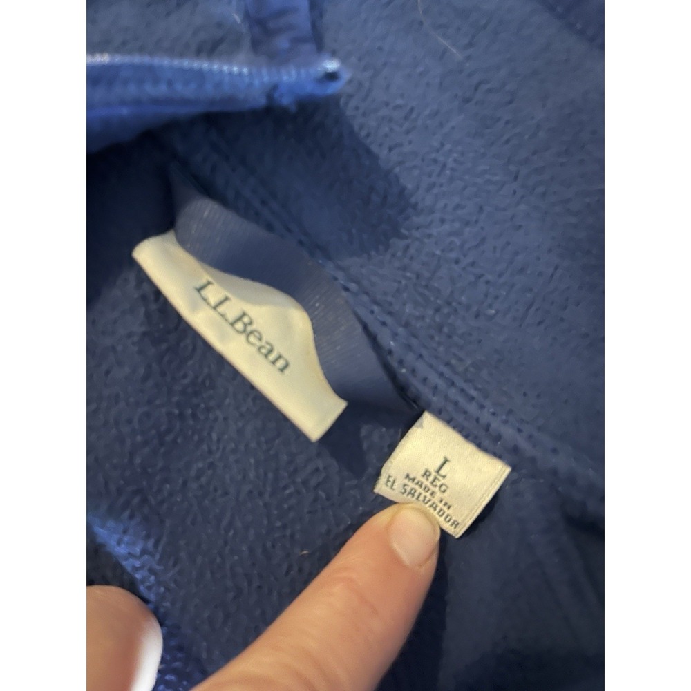 L.L. Bean Women's 1/4 Zip Fleece Pullover Blue Large Long Sleeve - Picture 3 of 3